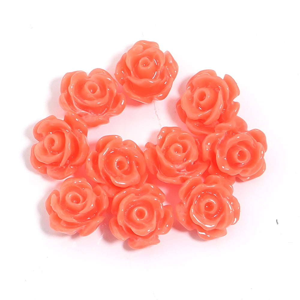 Rose Camelia Flower Coral Beads Strand