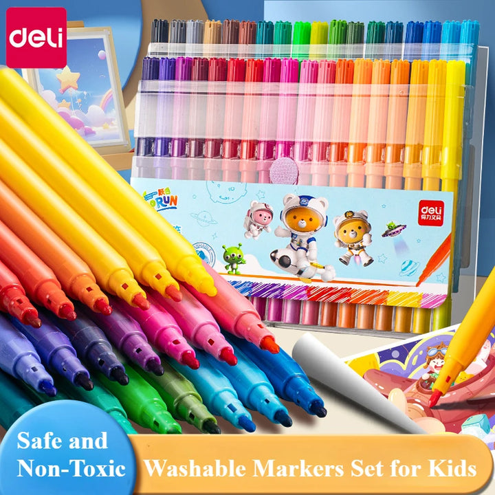 Washable Kids Markers Set - 12/24/36/48 Colors