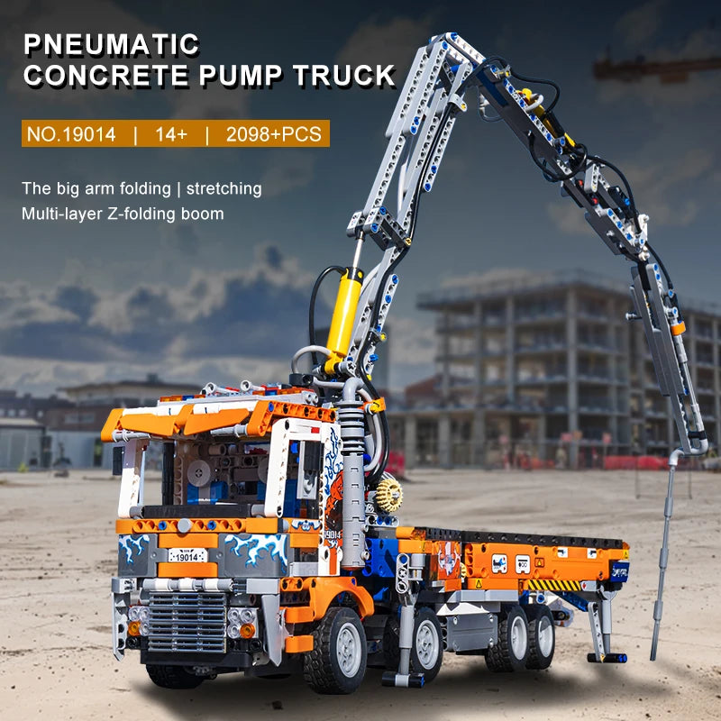 Mould King 19014 Pneumatic Concrete Pump Truck Building Set