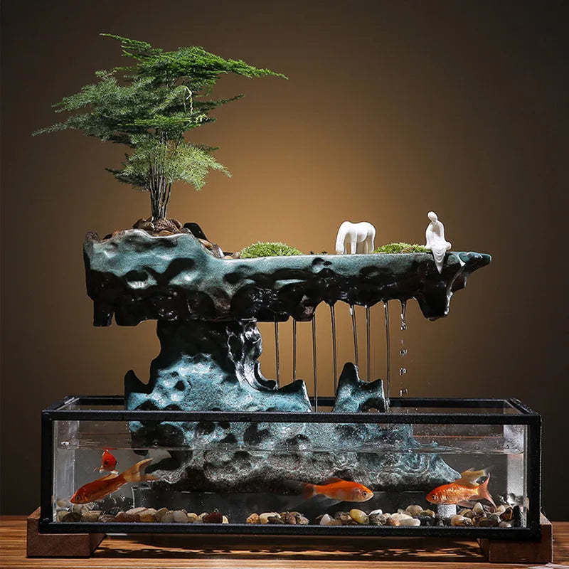 Desktop Fountain with Fish Tank