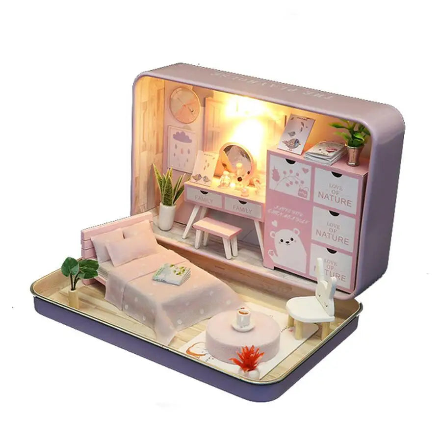Mini Box Theater DIY Dollhouse Kit – Portable Craft Toy Set