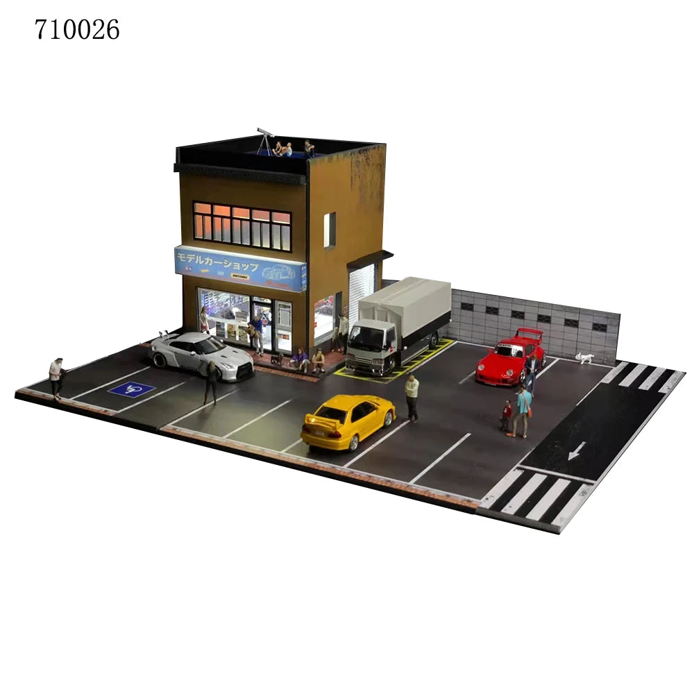 1:64 G-FANS Diorama Car Garage – LED Display Scene Model