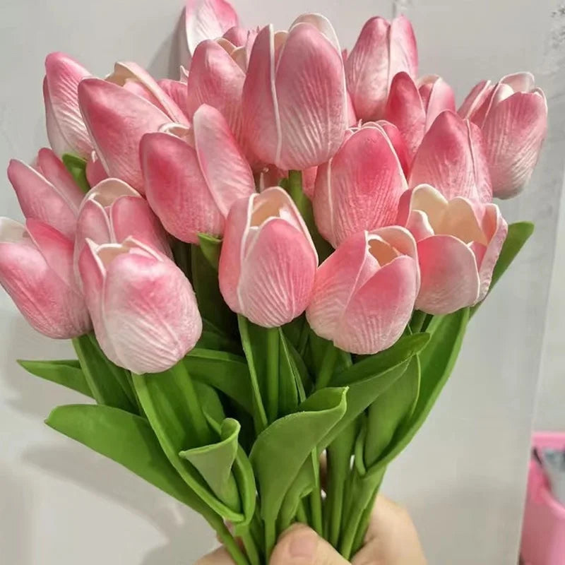 Real Touch Artificial Tulips – 1/3/5PCS Bouquet for Home & Wedding Decor