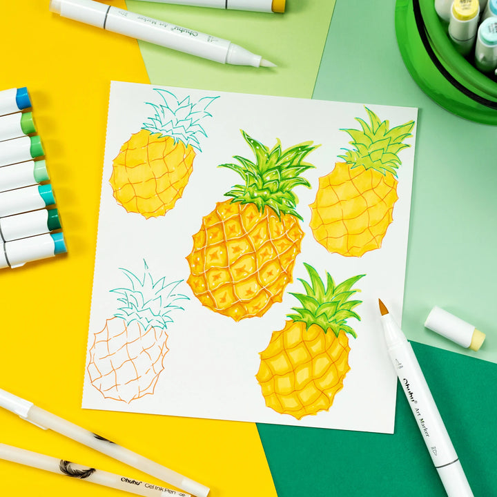 Ohuhu Honolulu Dual-Tip Alcohol Markers Set