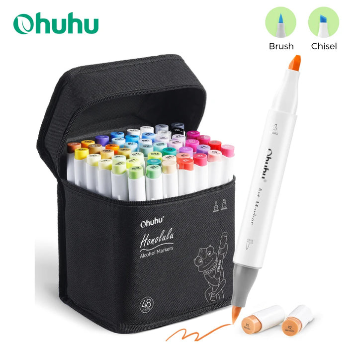Ohuhu Honolulu Dual-Tip Alcohol Markers Set