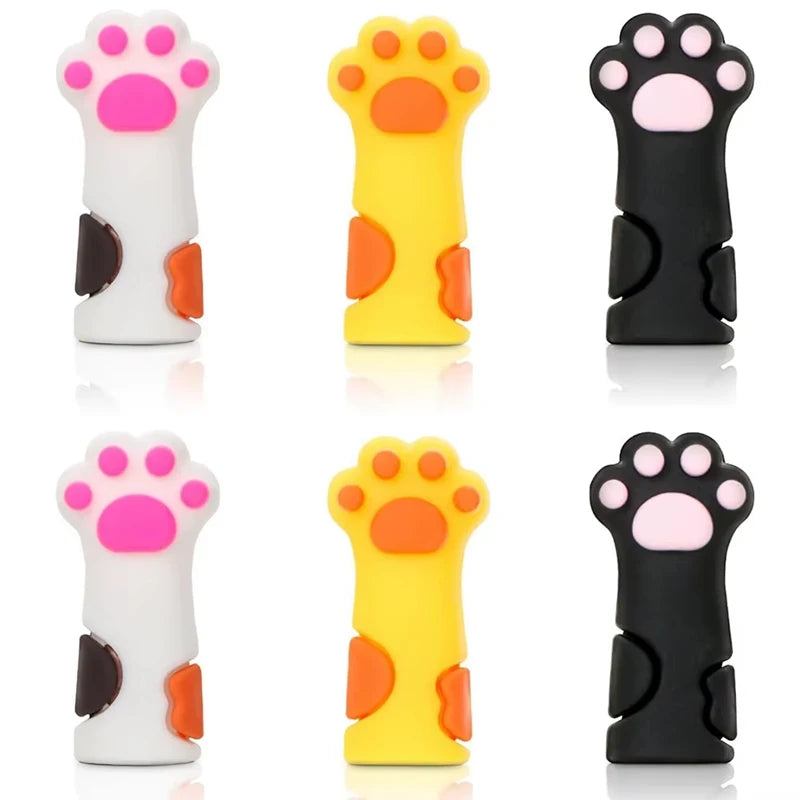 6-Pc Cute Cat Paw Silicone Knitting Needle Stoppers