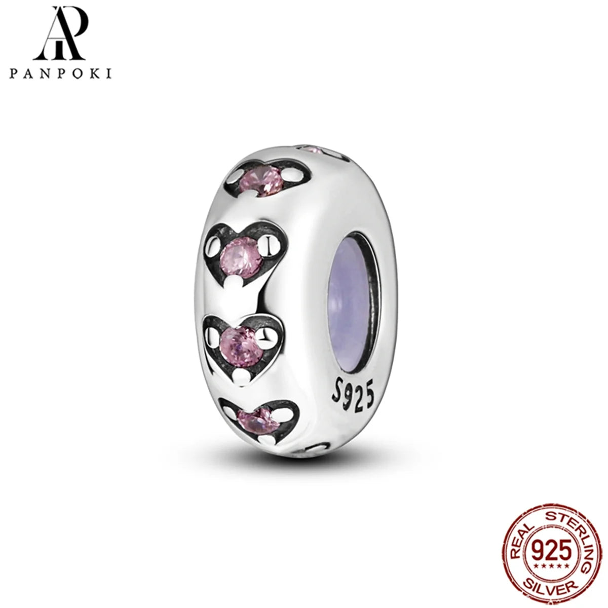 PANPOKI S925 Sterling Silver Silicone Spacer Beads