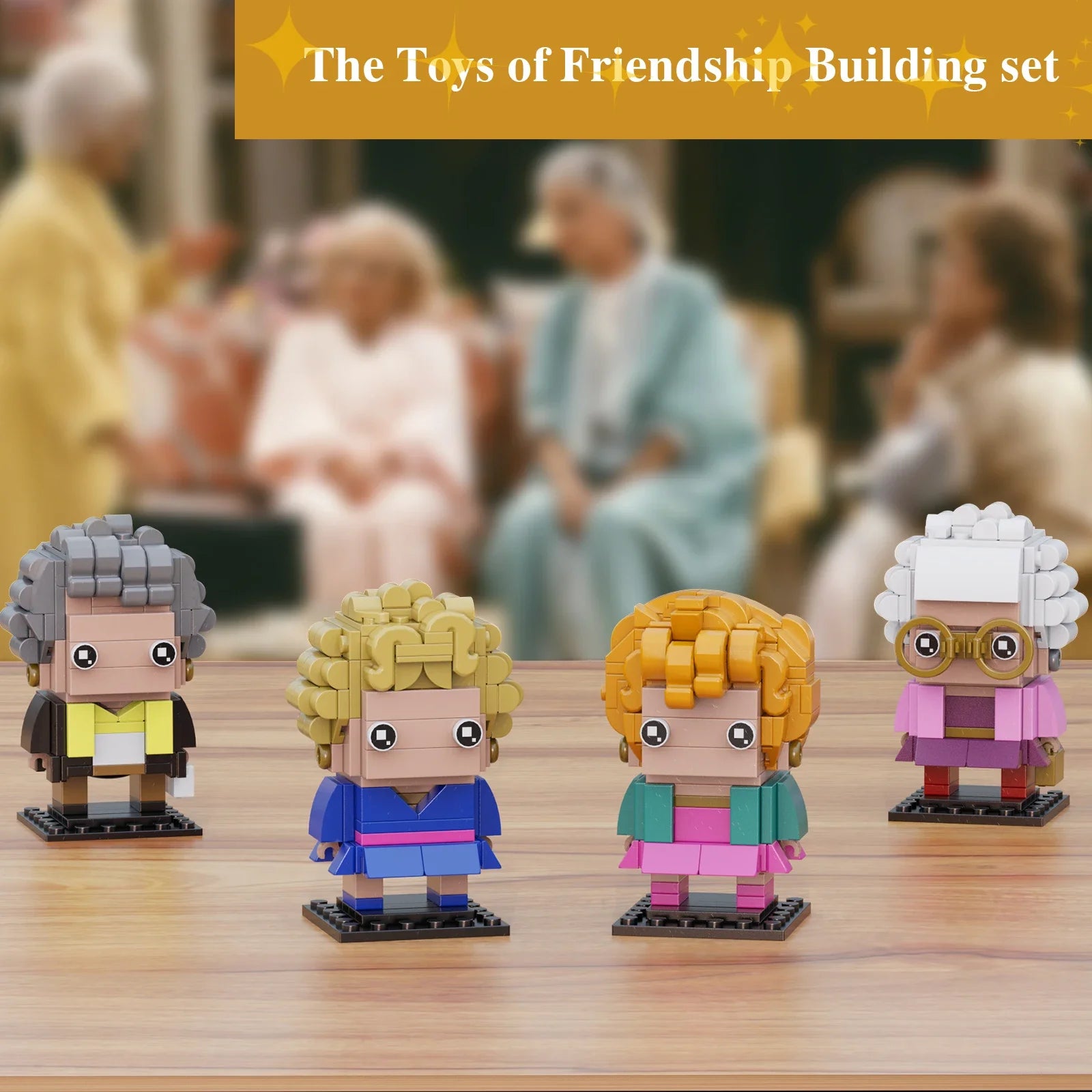 Golden Lady Building Blocks Set with 4 Figures