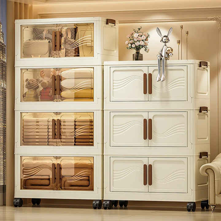 Foldable Storage Box with Clear Door – Durable Organizer for Home Use