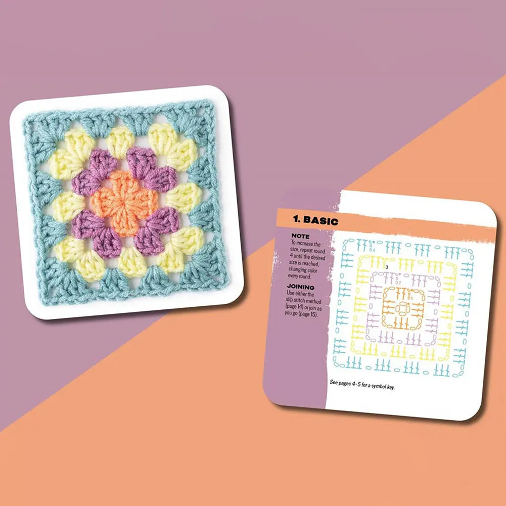 Granny Square Crochet Card Deck – 50 Mix & Match Patterns