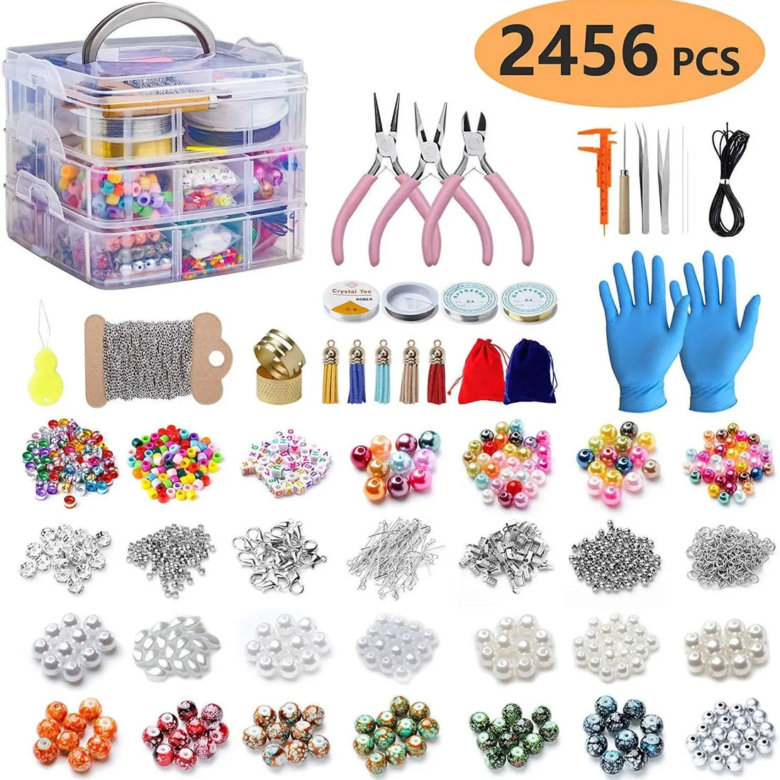 2456-Piece Deluxe DIY Bead Jewelry Kit