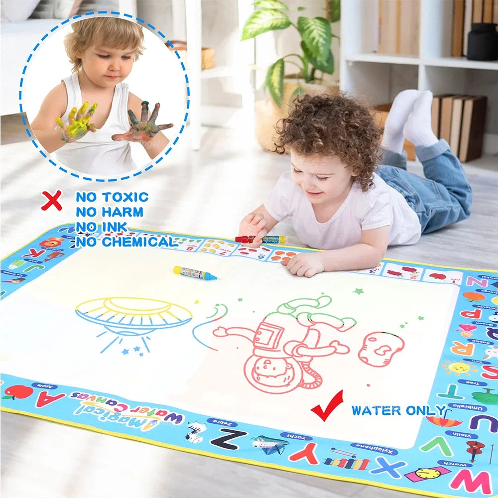 Reusable Magic Water Drawing Mat – 100x80cm Montessori Doodle Board