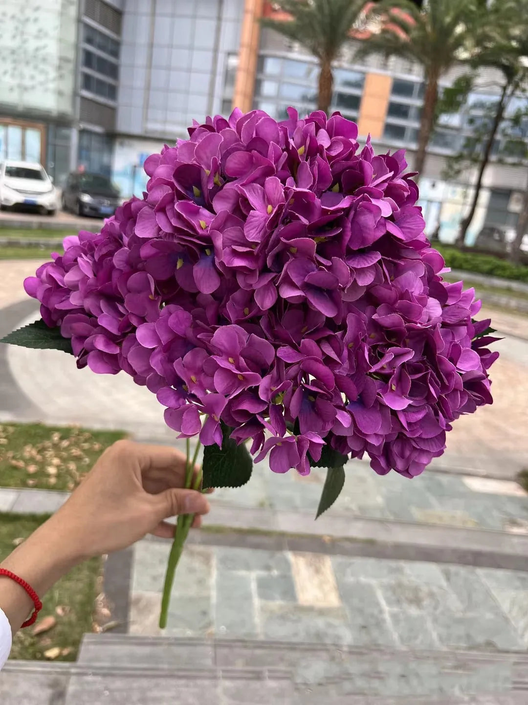 5-Head Large Artificial Hydrangea – Silk Flowers for Wedding & Home Decor