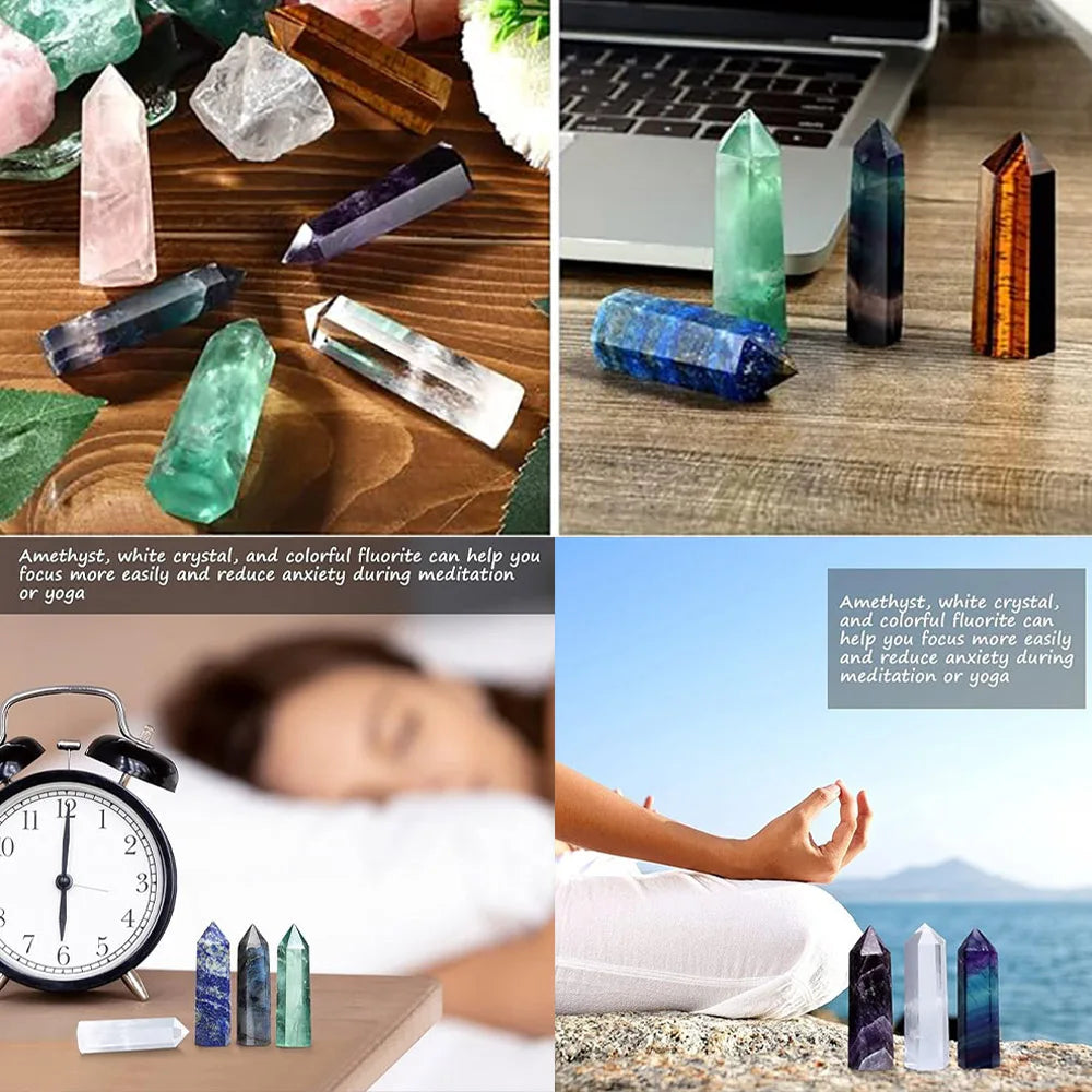 Natural Crystal Point Wand – Rose Quartz & Amethyst