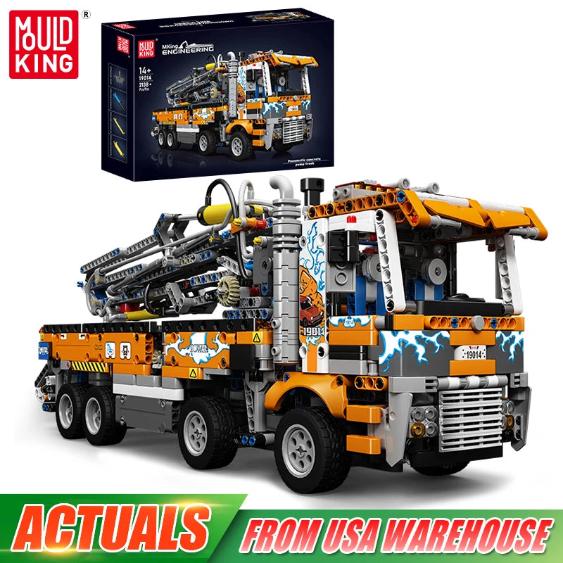 Mould King 19014 Pneumatic Concrete Pump Truck Building Set