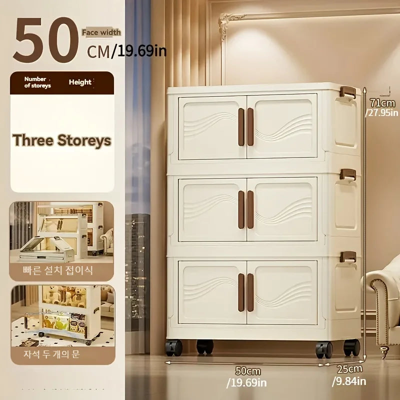 Foldable Storage Box with Clear Door – Durable Organizer for Home Use