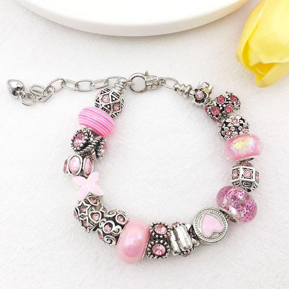 80PCS Large Hole Purple Resin Beads Set