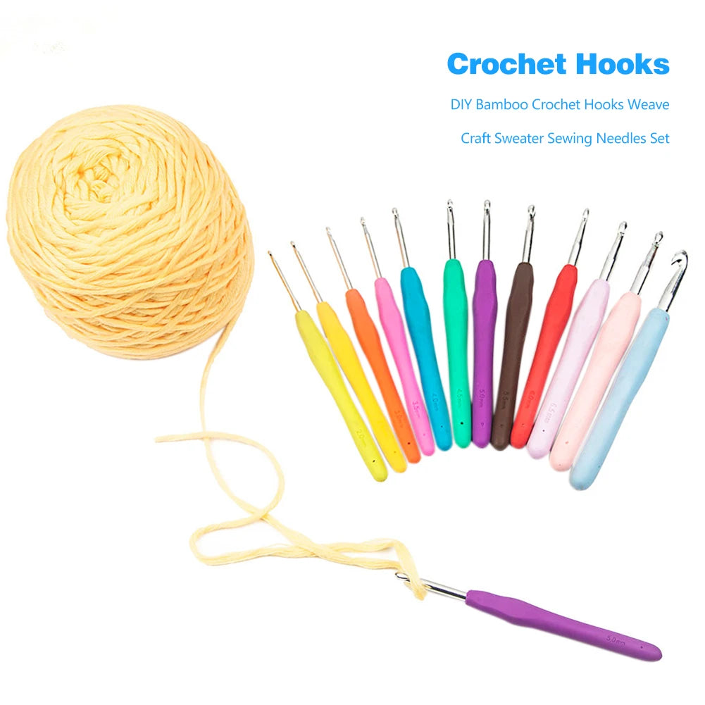 Aluminum Crochet Hooks Set 2-8mm with Bag