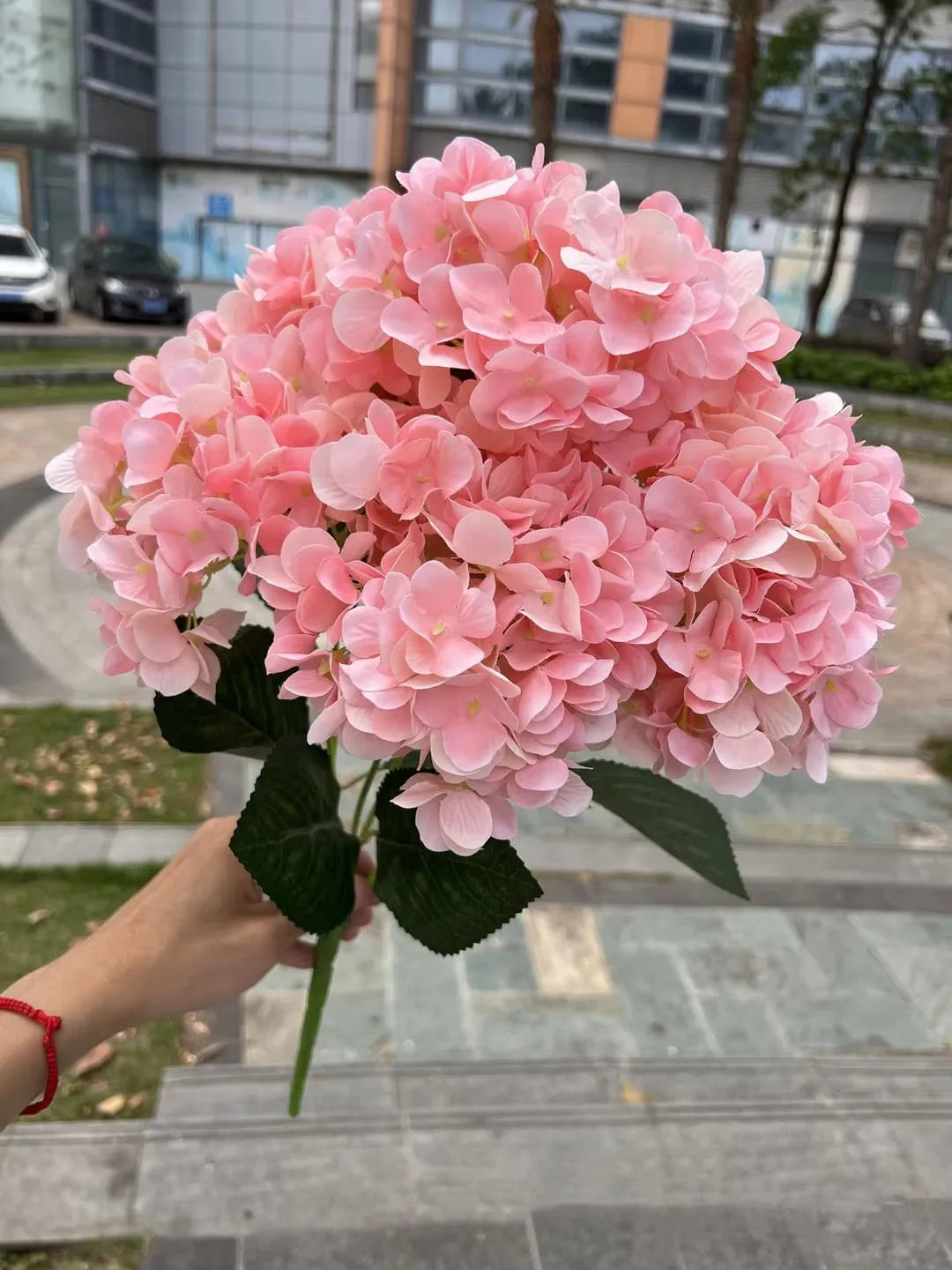 5-Head Large Artificial Hydrangea – Silk Flowers for Wedding & Home Decor