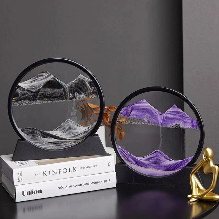 3D Quicksand Hourglass Art – Flowing Sandscape Home & Office Decor