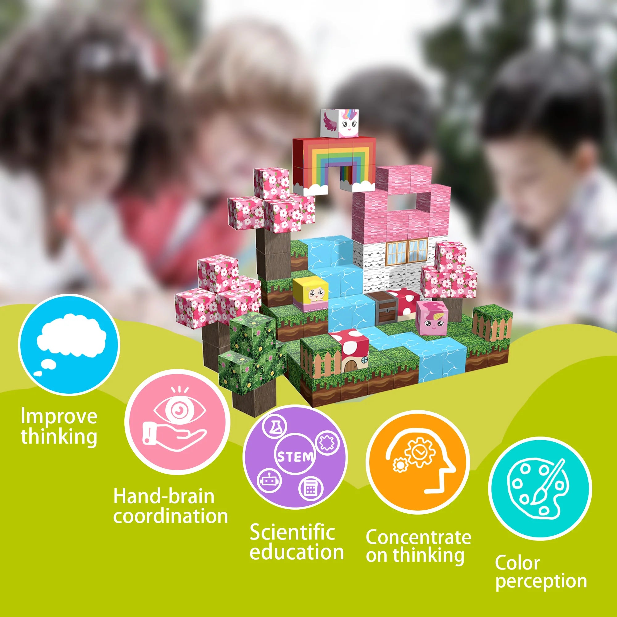 Sakura River House Magnetic Building Blocks