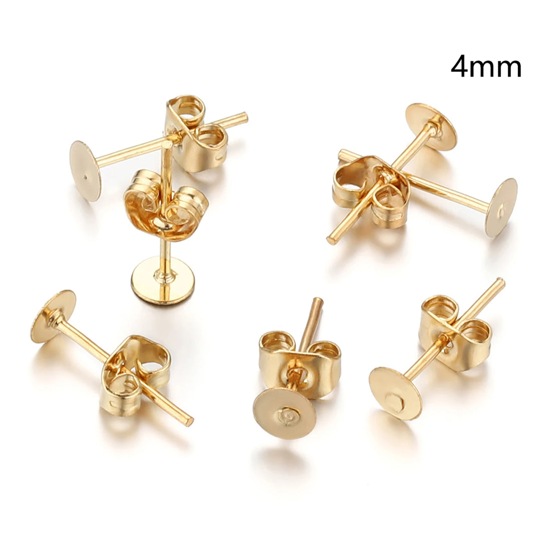 Blank Post Earring Studs with Ear Backs