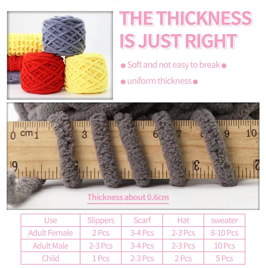 QJH Chunky Thick Polyester Jumbo Yarn Ball 100g