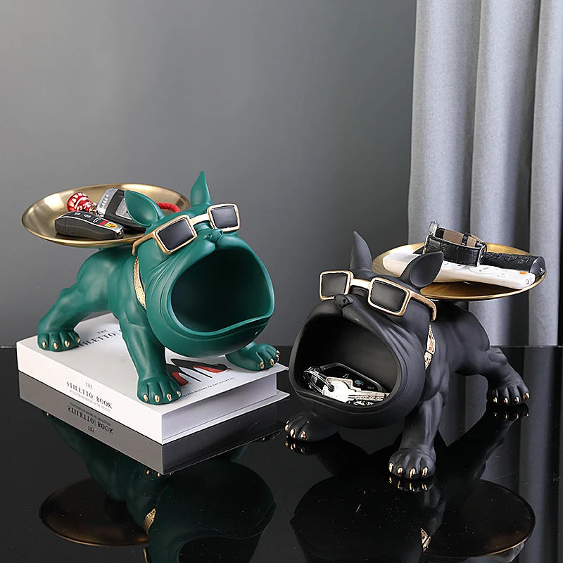 Bulldog Resin Statue Storage Box