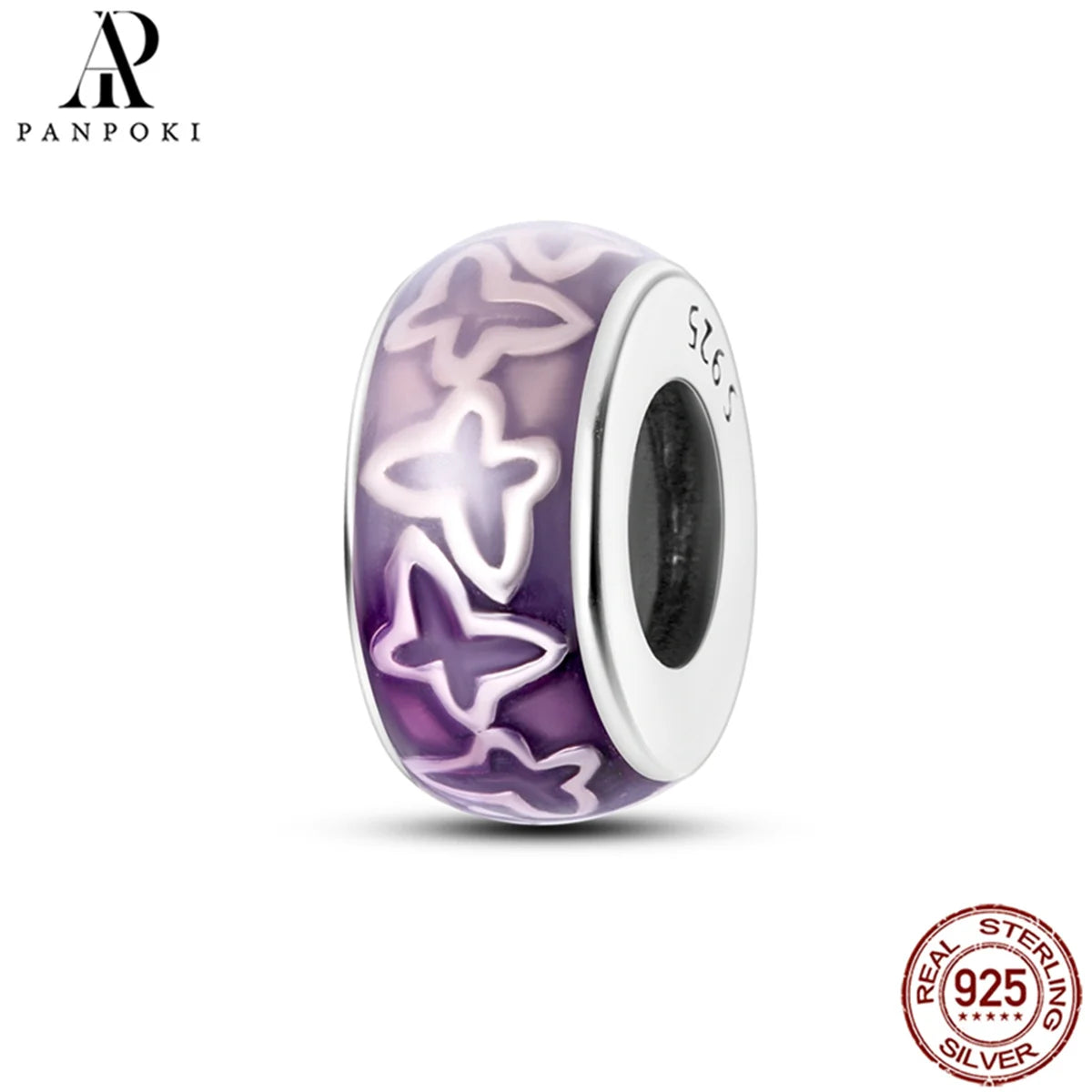 PANPOKI S925 Sterling Silver Silicone Spacer Beads