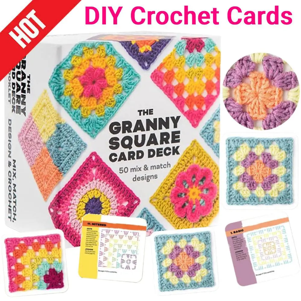 Granny Square Crochet Card Deck – 50 Mix & Match Patterns
