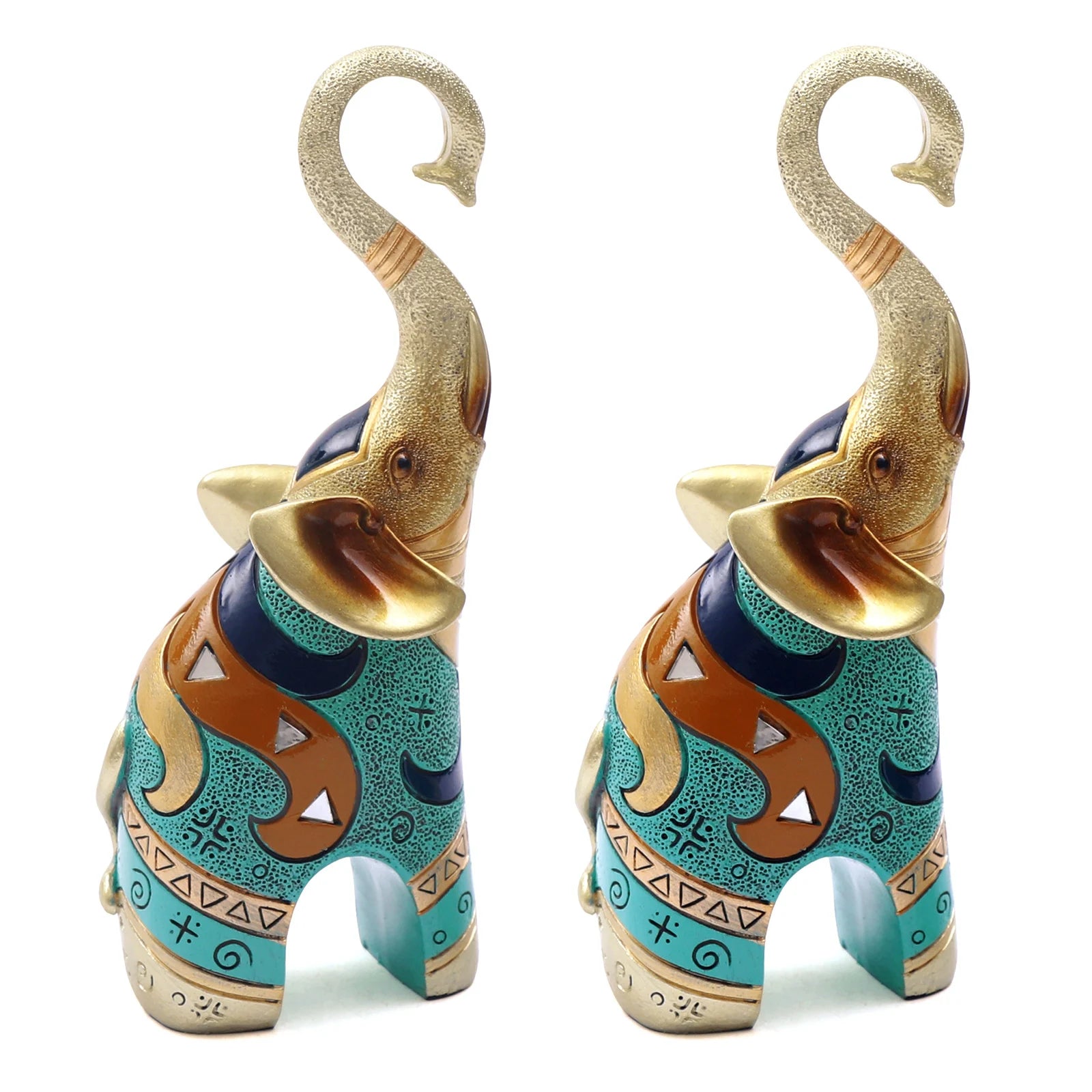 2PCS Feng Shui Resin Elephant Statues