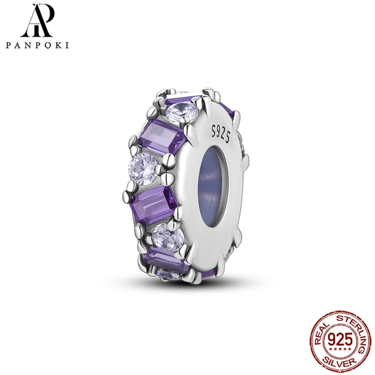 PANPOKI S925 Sterling Silver Silicone Spacer Beads