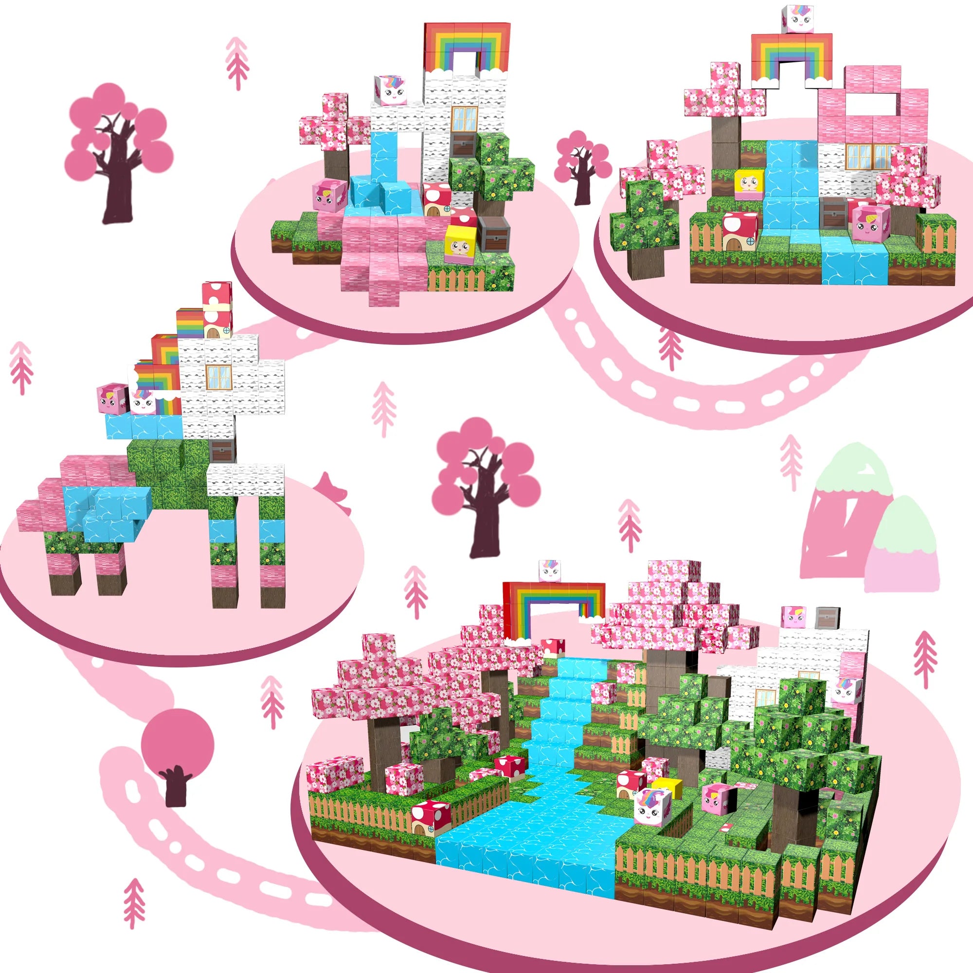 Sakura River House Magnetic Building Blocks