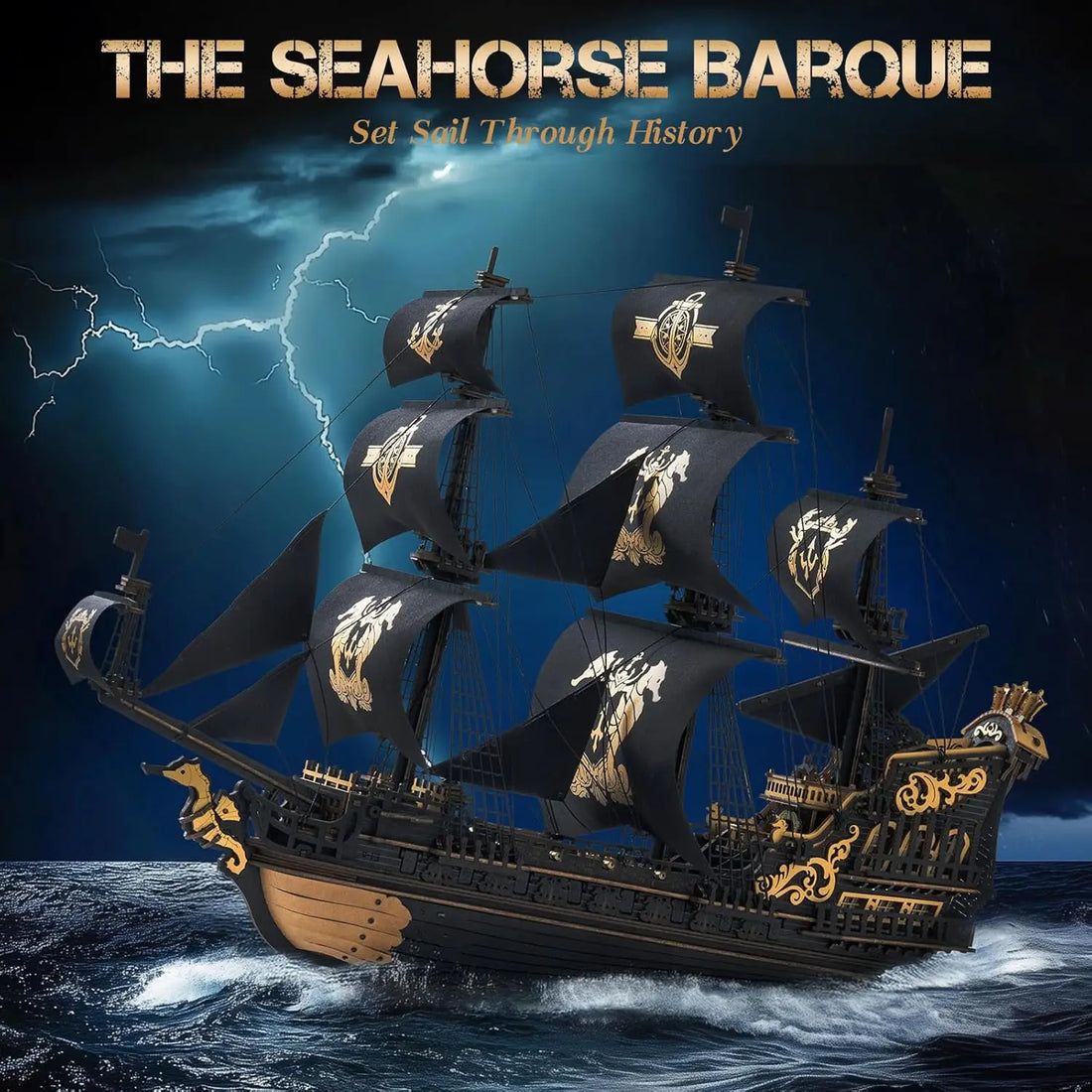 Robotime ROKR Wooden Seahouse Barque – 3D Puzzle Model Kit