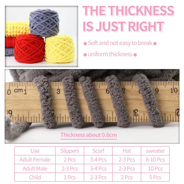 QJH Chunky Thick Polyester Jumbo Yarn Ball 100g