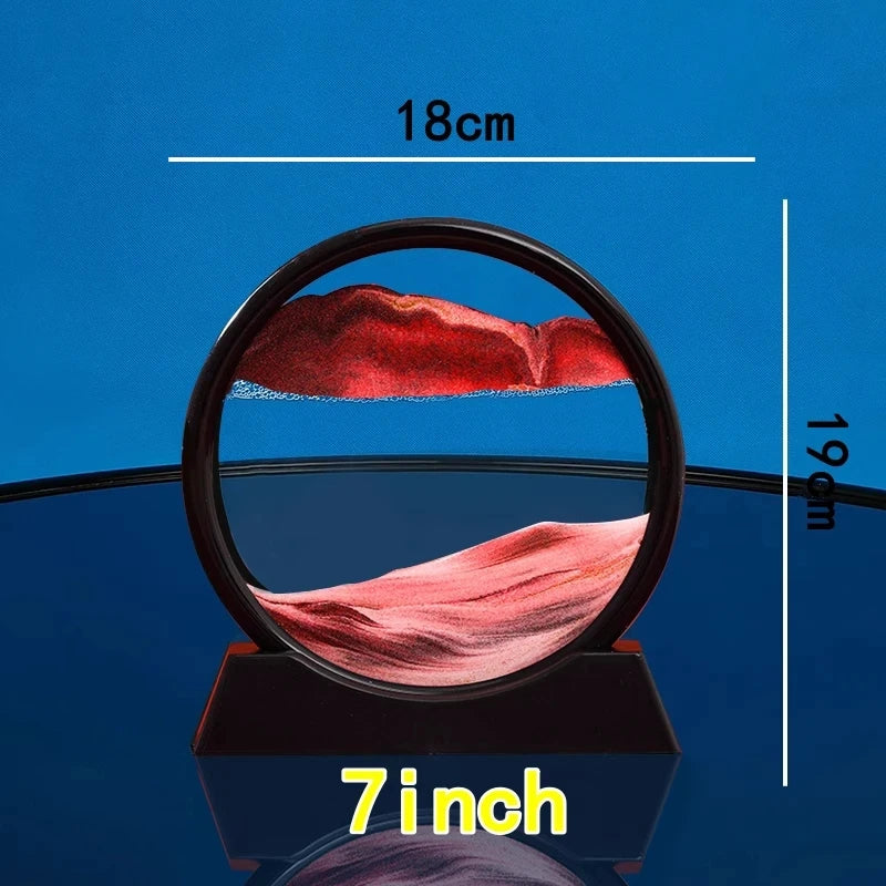 3D Quicksand Hourglass Art – Flowing Sandscape Home & Office Decor