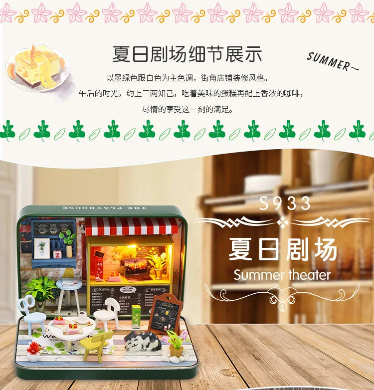 Mini Box Theater DIY Dollhouse Kit – Portable Craft Toy Set