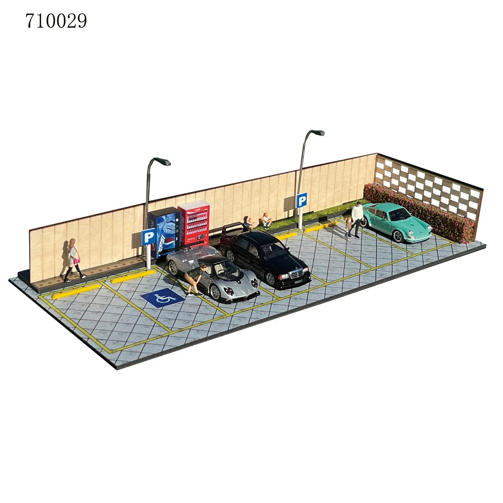 1:64 G-FANS Diorama Car Garage – LED Display Scene Model