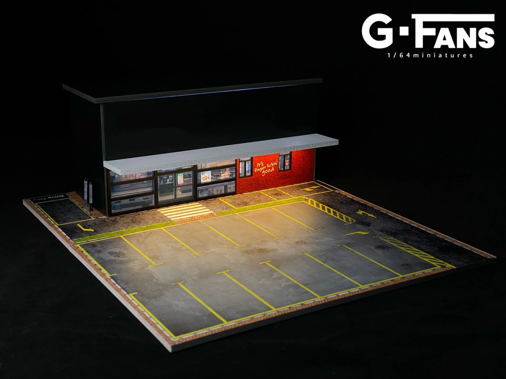 1:64 G-FANS Diorama Car Garage – LED Display Scene Model