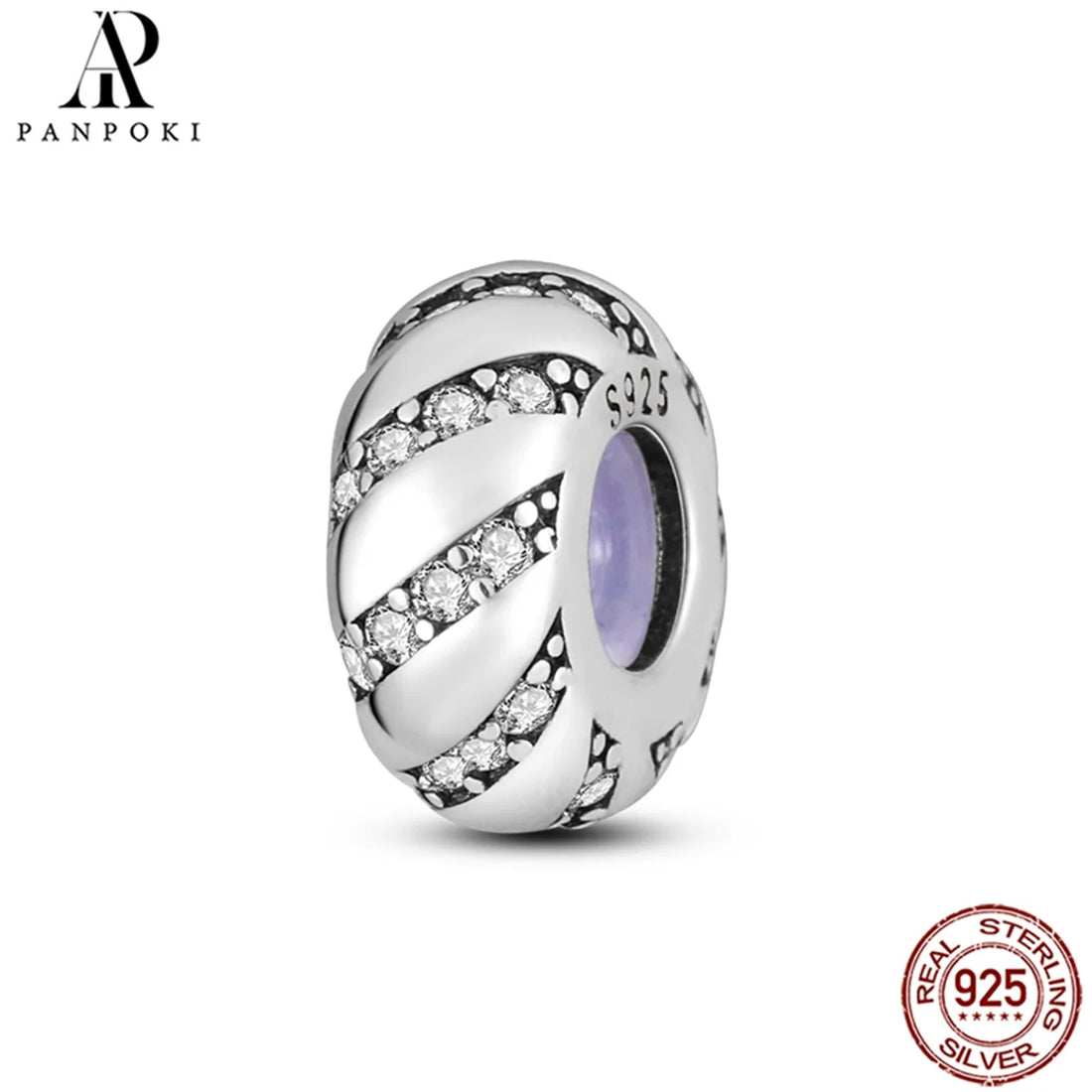 PANPOKI S925 Sterling Silver Silicone Spacer Beads