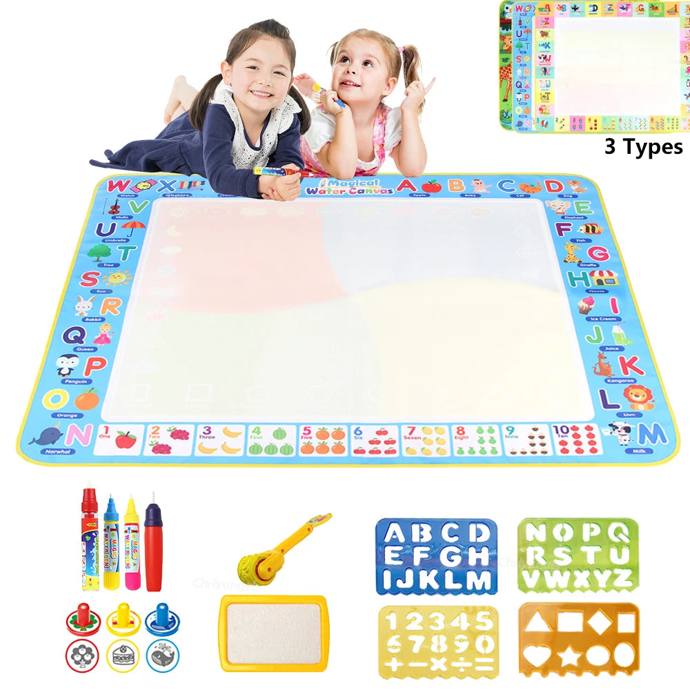Reusable Magic Water Drawing Mat – 100x80cm Montessori Doodle Board