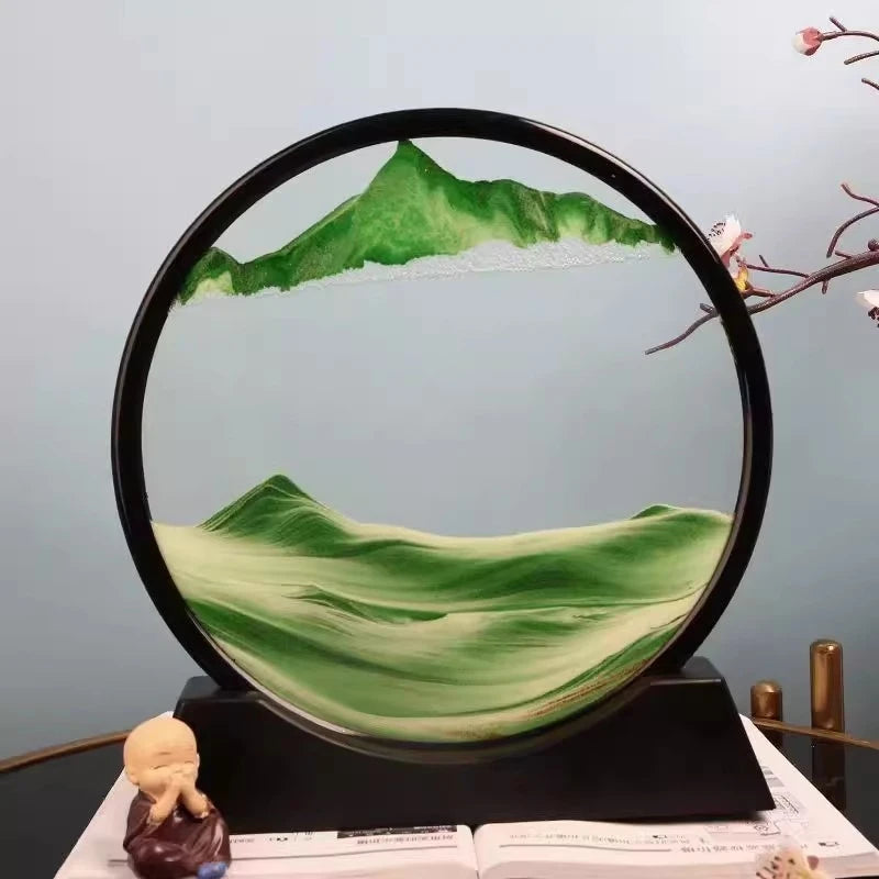3D Quicksand Hourglass Art – Flowing Sandscape Home & Office Decor