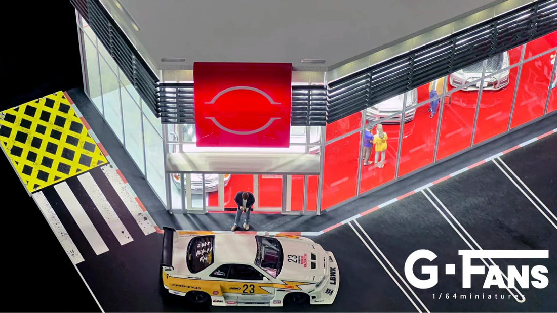 1:64 G-FANS Diorama Car Garage – LED Display Scene Model