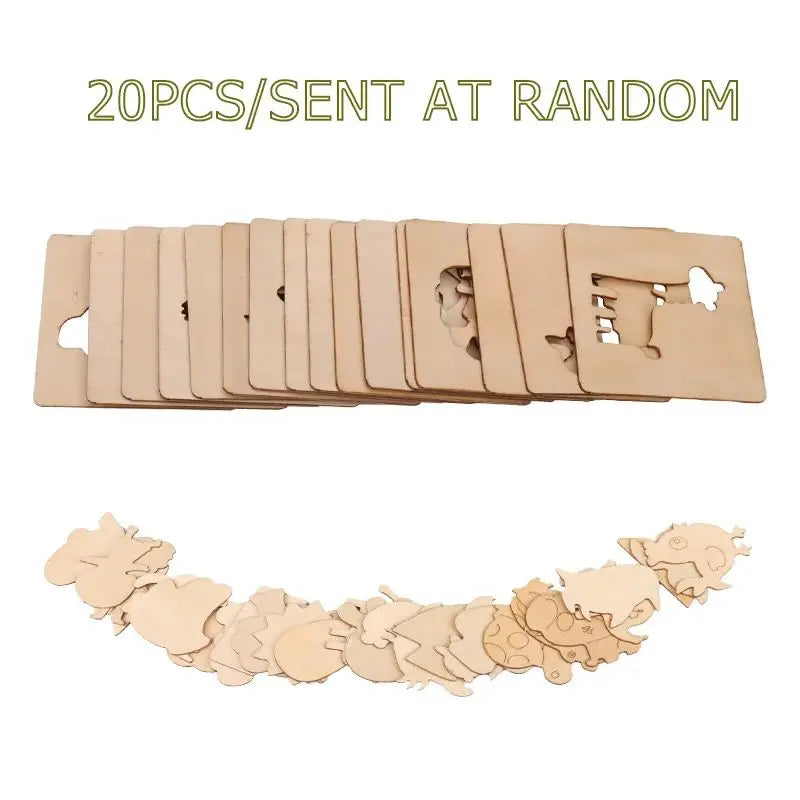 20pcs Montessori Wooden Drawing Stencils Set