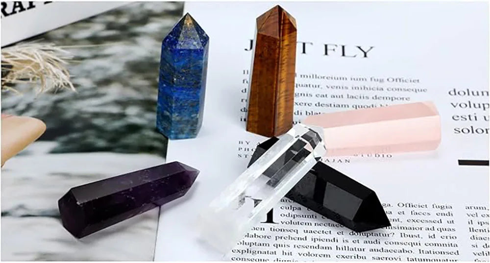 Natural Crystal Point Wand – Rose Quartz & Amethyst