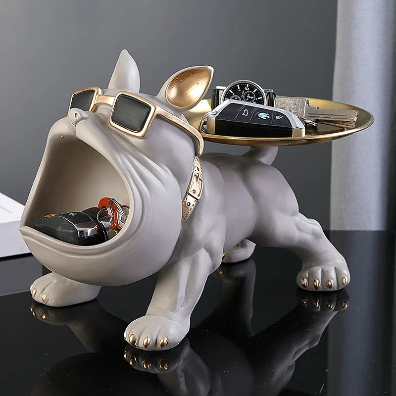 Bulldog Resin Statue Storage Box