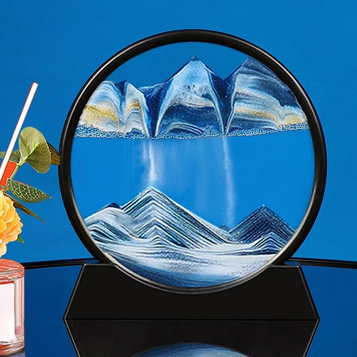 3D Quicksand Hourglass Art – Flowing Sandscape Home & Office Decor