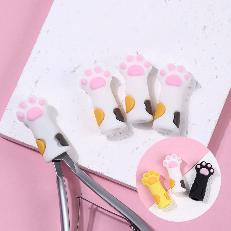 6-Pc Cute Cat Paw Silicone Knitting Needle Stoppers