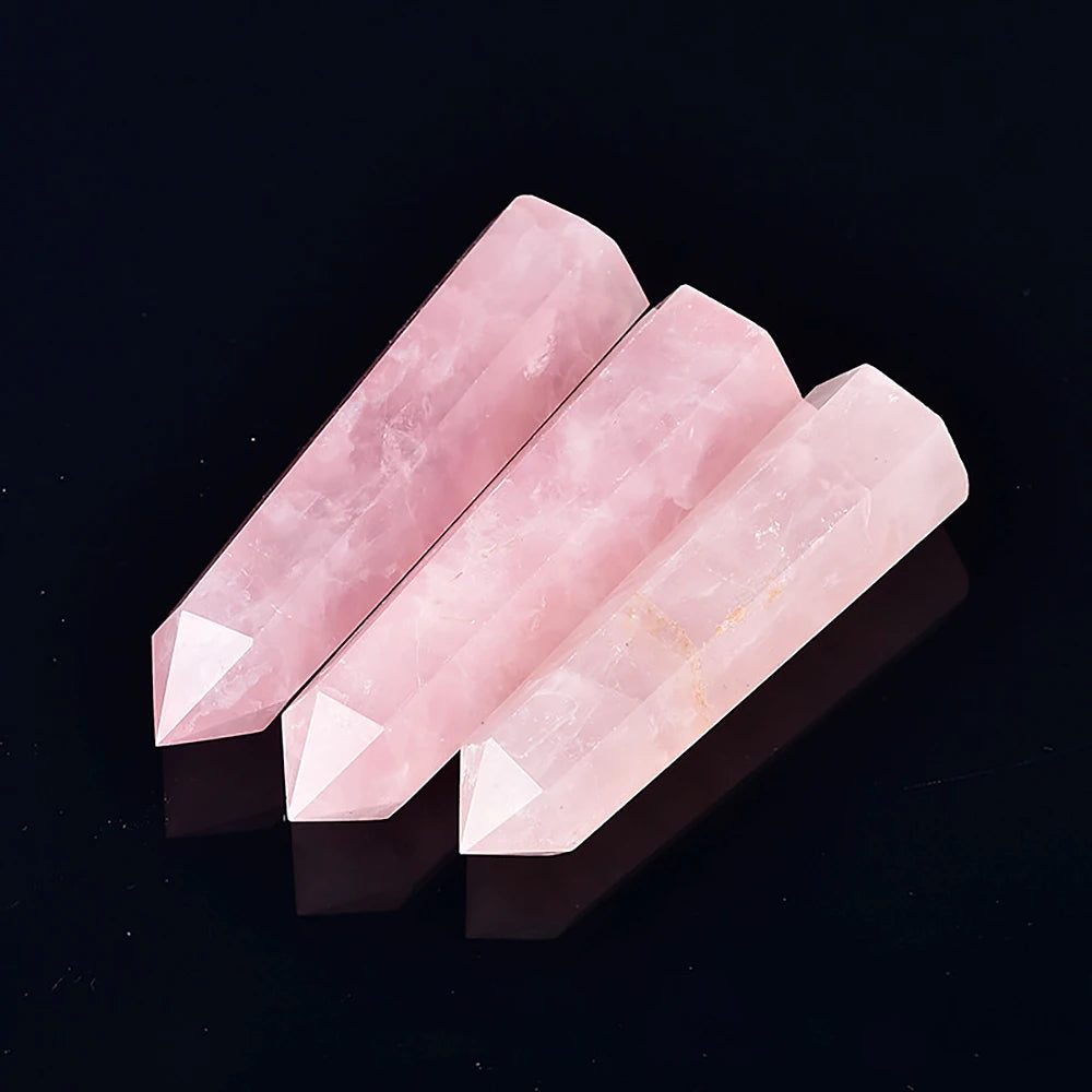 Natural Crystal Point Wand – Rose Quartz & Amethyst