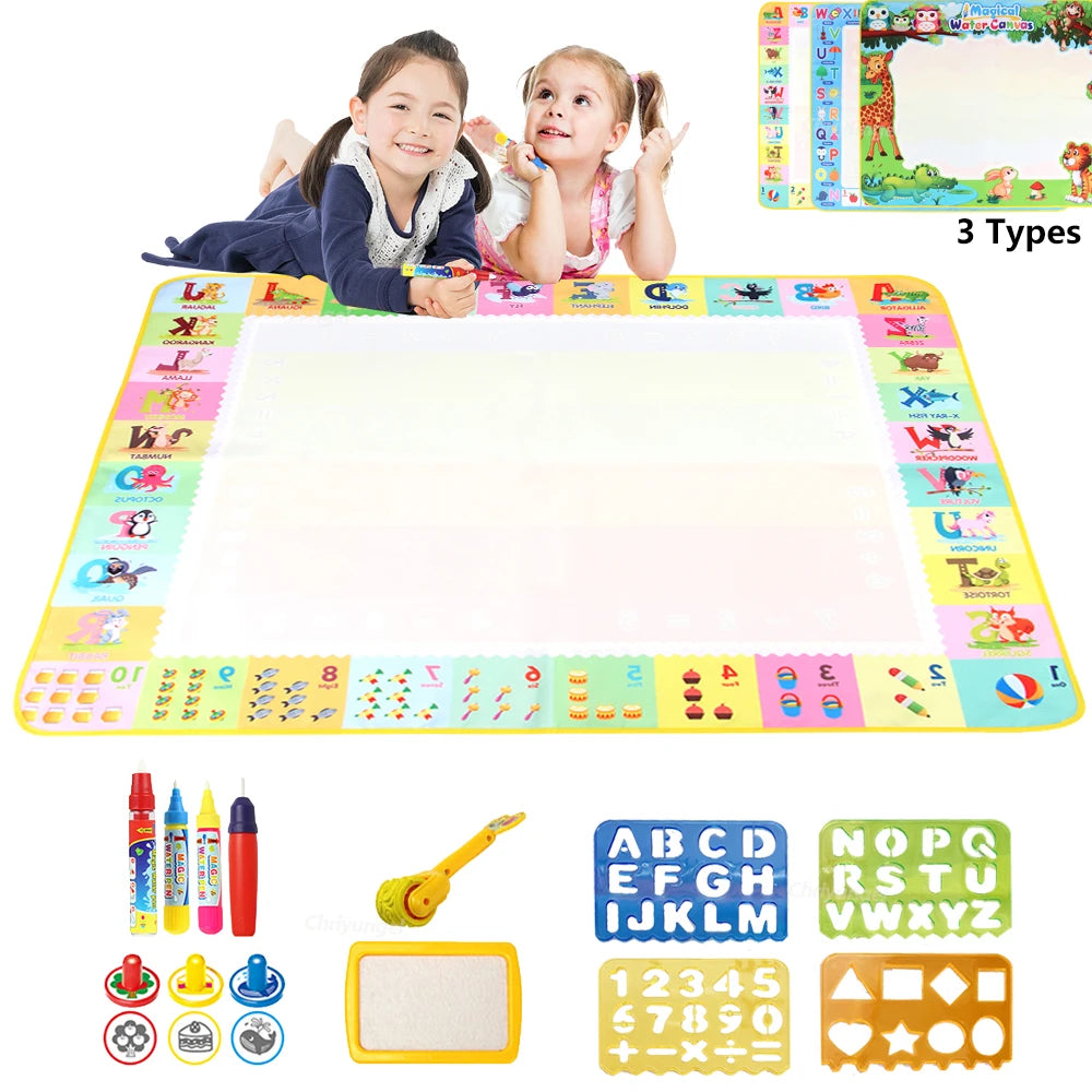 Reusable Magic Water Drawing Mat – 100x80cm Montessori Doodle Board